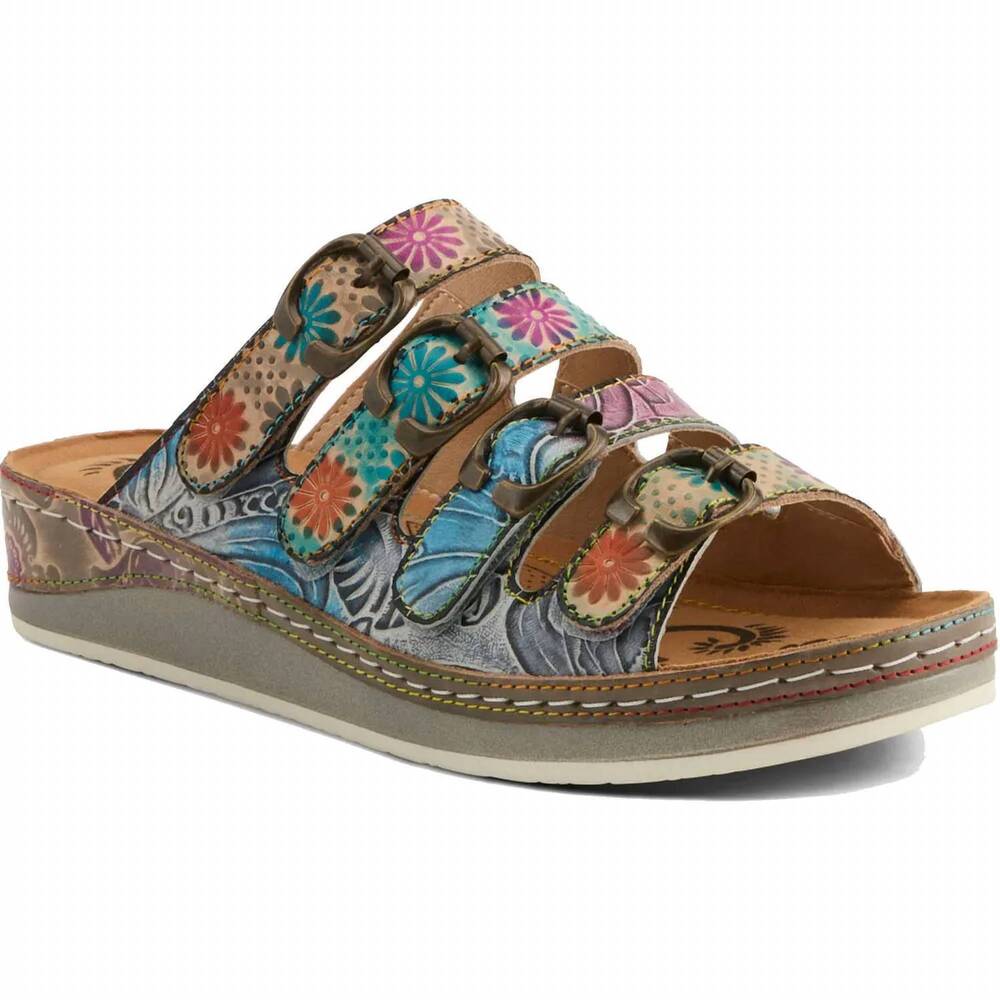 NEW SPRING STEP SHOES women's bellini sandals in grey multi